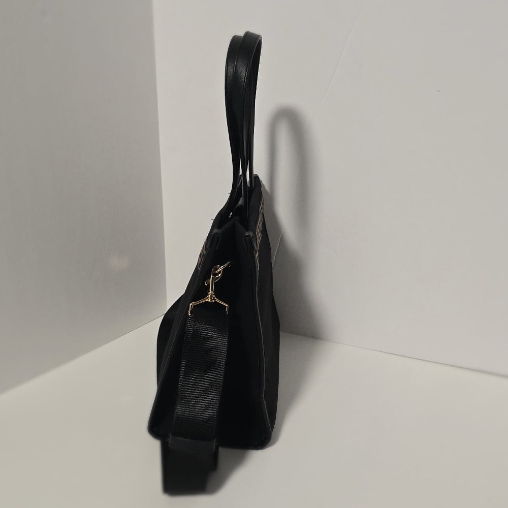 Versace Tote Bag Black Metallic Gold Handbag With Dust Bag - NEW - Picture 7 of 15
